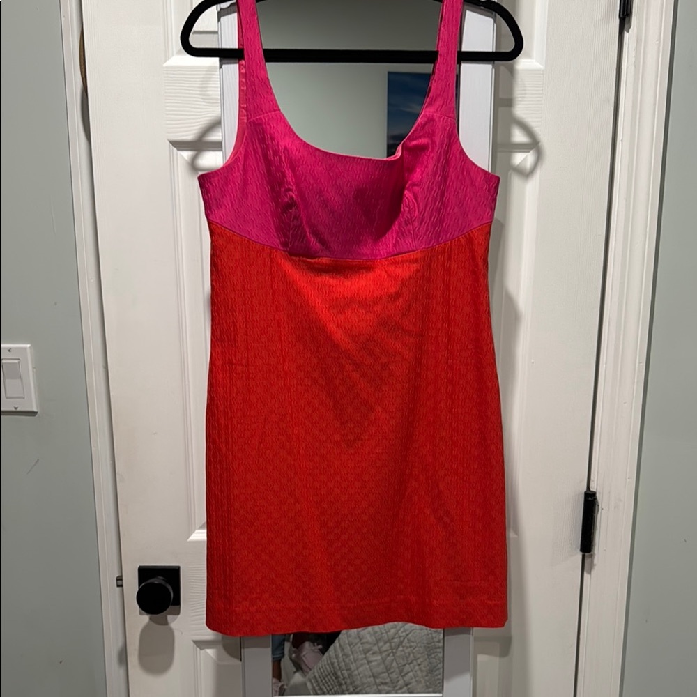 J. Crew Pink and Red Sheath Dress